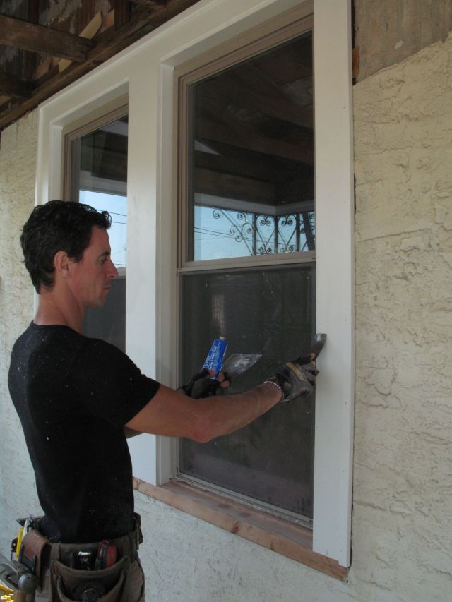 Mark putting in a window