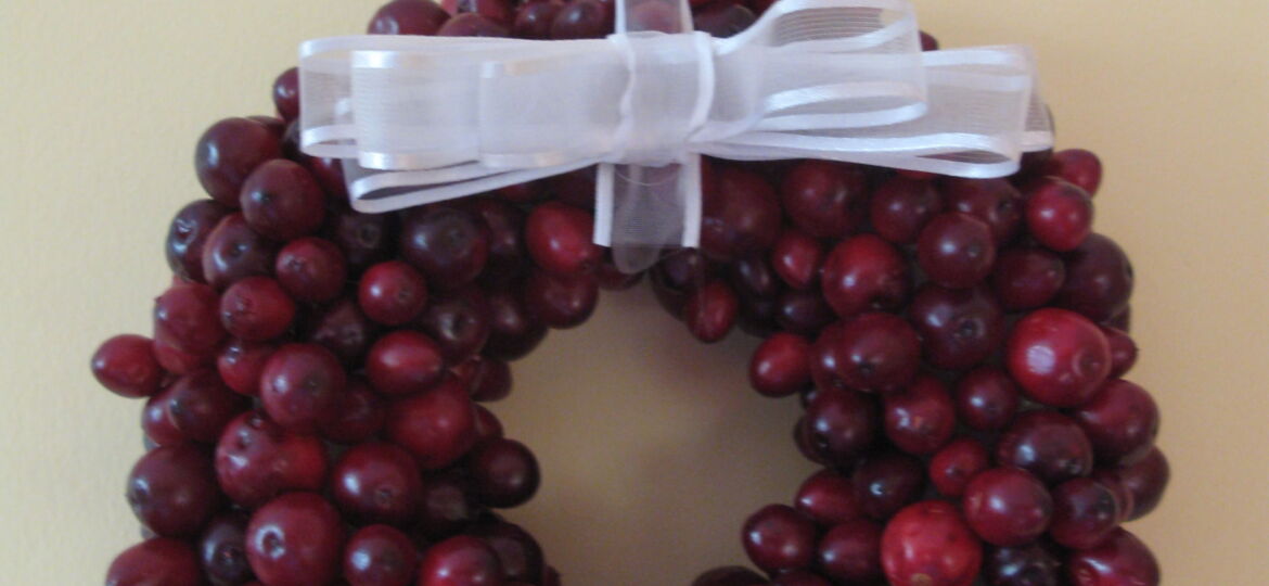 Cranberry wreath for the holidays