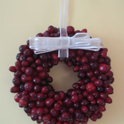 Cranberry wreath for the holidays