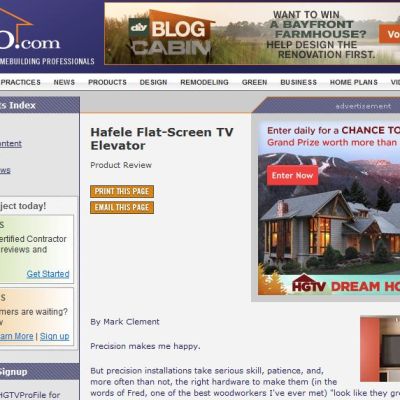 Hafele Flat-Screen TV Elevator
