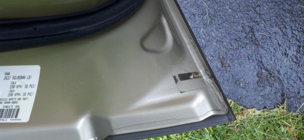 Car door drain.