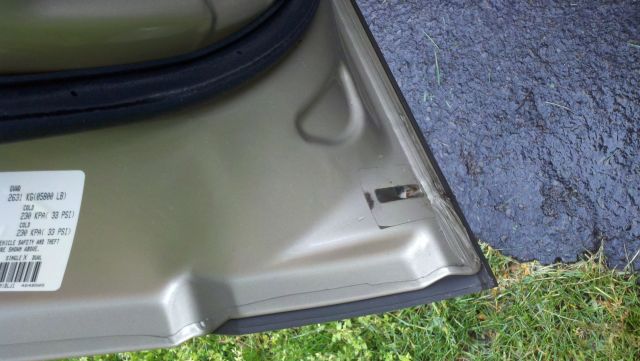 Car door drain.