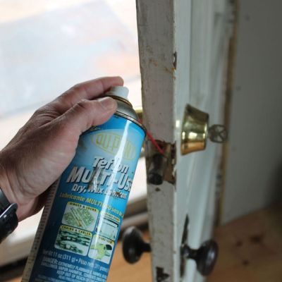 Teflon spray for stiff locks.