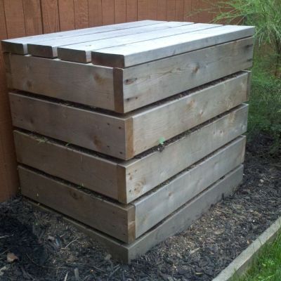 Cedar compost bin.