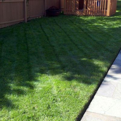 Alternating mowing direction helps keep grass healthy and minimizes ruts.