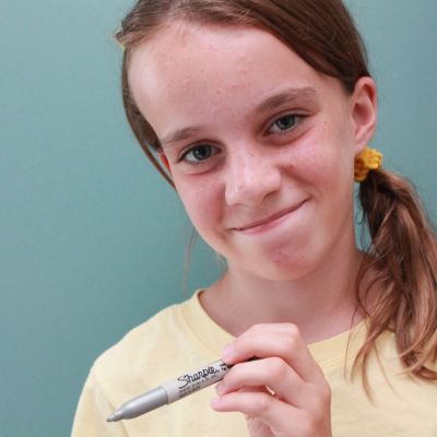 Lexi knows how to remove Sharpie marks!
