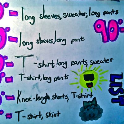 Lexi's Weather Fashion Chart