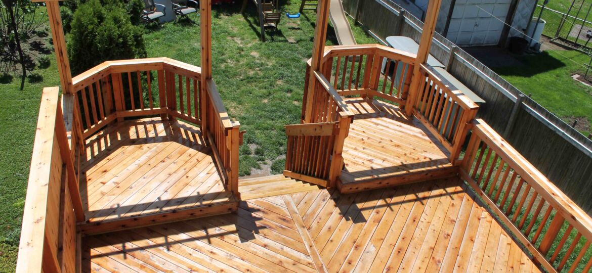 A pressure washer can damage a deck.