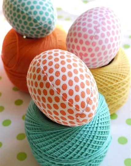 Fabric covered egg decorating