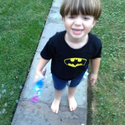 Jack on the sidewalk