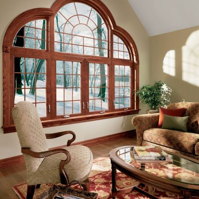 Simonton Wood-Grained, Round-Top Window