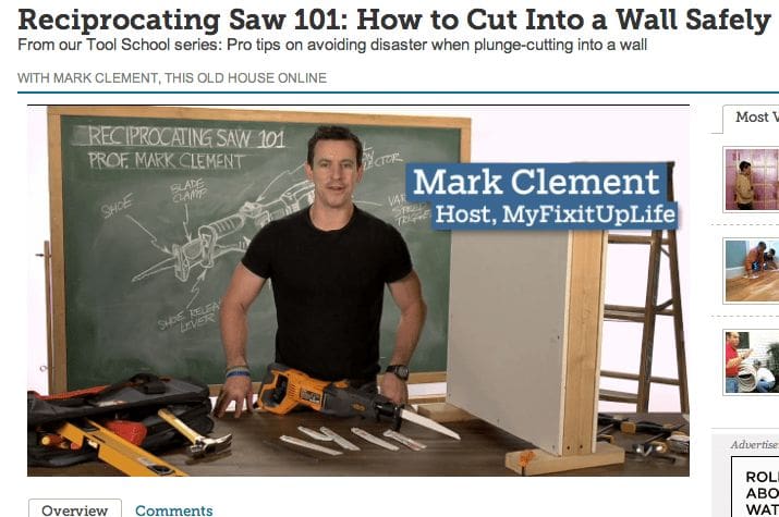 RecipSaw 101 Cutintowall Reciprocating saw tip Plunge cut without disaster MyFixitUpLife MyFixitUpLife MyFixitUpLife