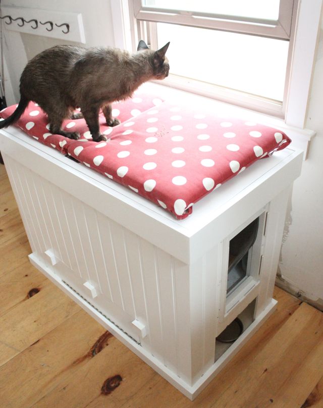 Cat litterbox bench