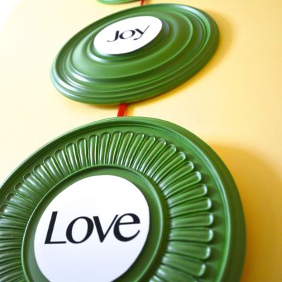 Peace Joy Love Green Fypon Wreath
