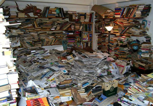 hoarding books