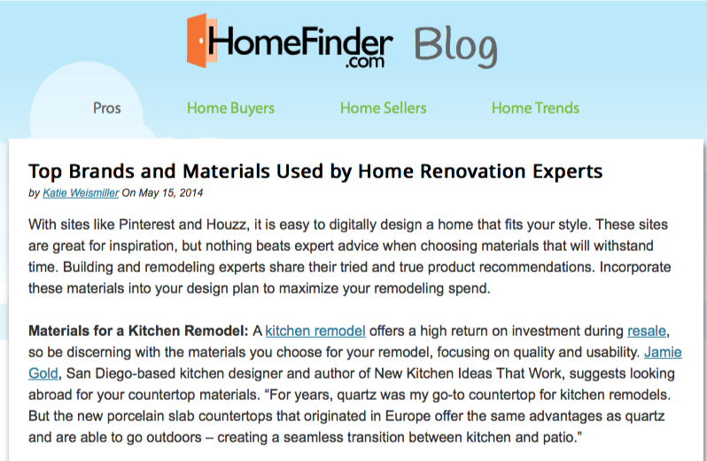 Home Finder Blog- Materials
