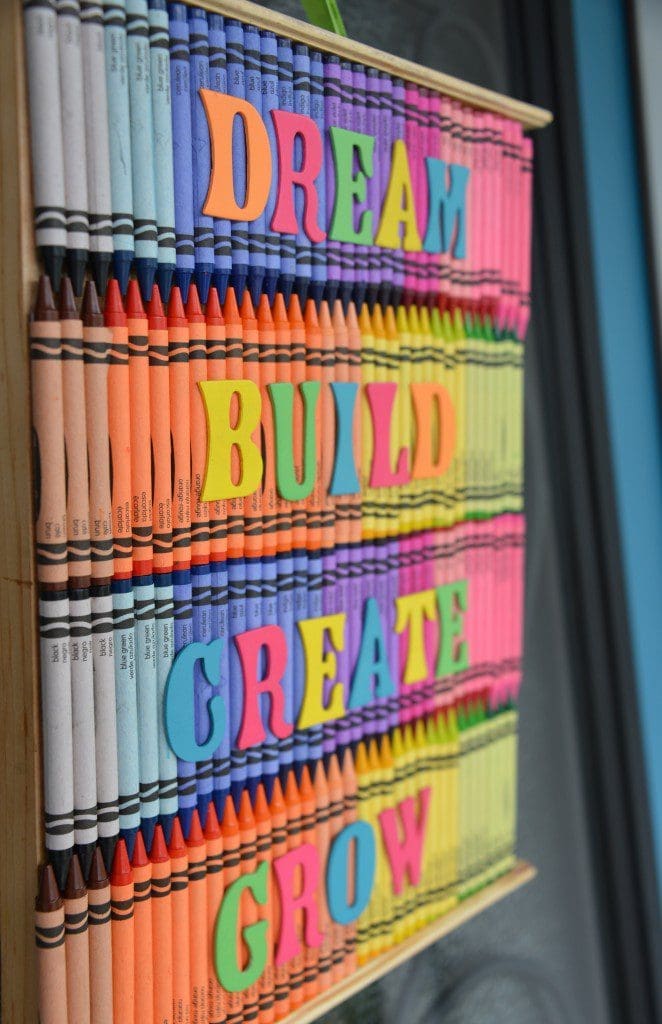 Crayon art: Back-to-school door decoration | MyFixitUpLife