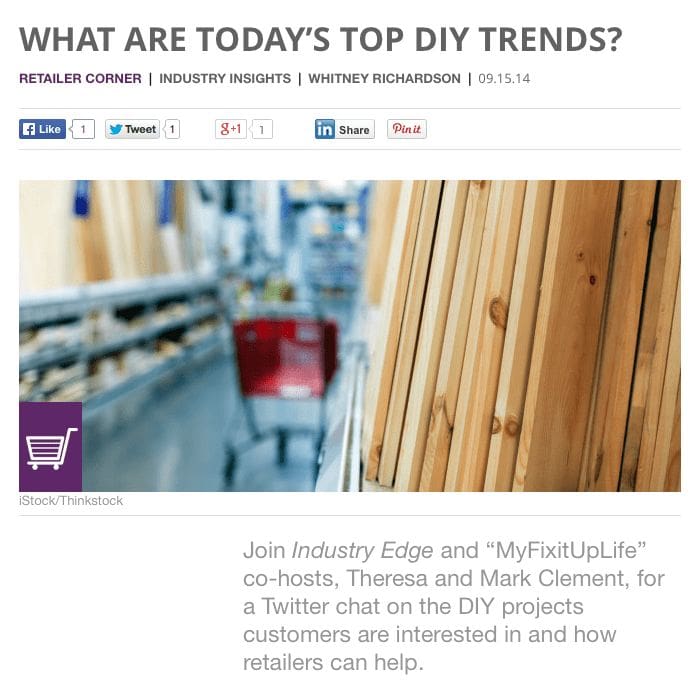 Twitter Chat NHS MyFixitUpLife What Are Todays Top DIY Trends Join us as we host a Twitter Chat MyFixitUpLife MyFixitUpLife Twitter Chat NHS MyFixitUpLife MyFixitUpLife