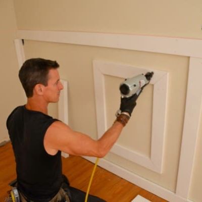 Installing paneled wainscoting and chair rail for little girl's bedroom makeover - MyFixitUpLife