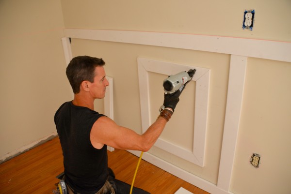 Installing paneled wainscoting and chair rail for little girl's bedroom makeover - MyFixitUpLife