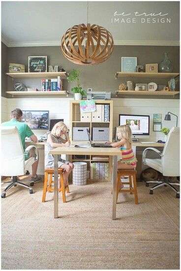 Make a space for the kids in your home office. They'll 'make' their own space when you're on the phone or trying to finish that report, anyway.