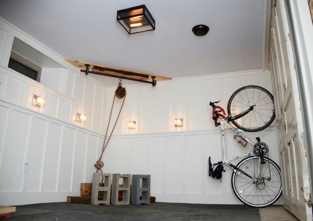 2016_MyFixitUpLife_Man Cave Basement Renovation After_Exercise Room_Bike_Pully