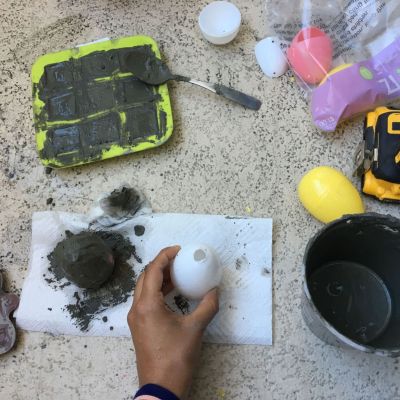 Sara Bendrick concrete eggs how to make concrete cubes