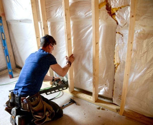 2016 MyFixitUpLife Mark Framing Basement Stud Nail gun Basement How to Guide MyFixitUpLife MyFixitUpLife framing basement walls how to frame a basement basement framing myfixituplife MyFixitUpLife