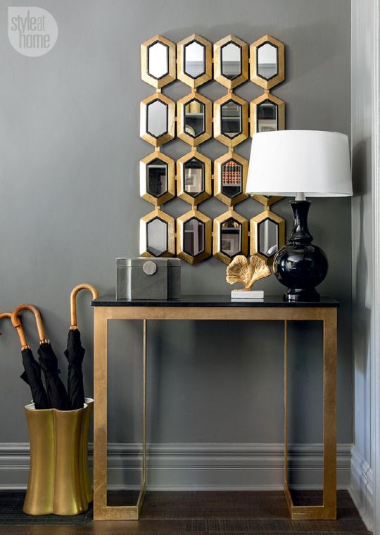 A little touch of black, brass, and style gives this the beer luxe look to me.