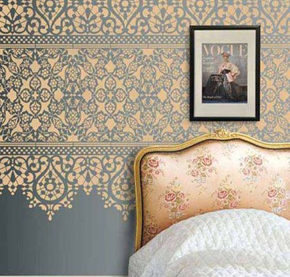 lace feature wall paint