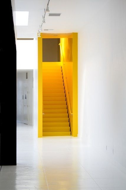yellow stairway home decorating ideas