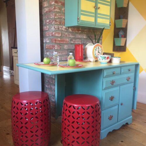 MyFixitUpLife Krylon paint desk Habitat ReStore makeover yellow