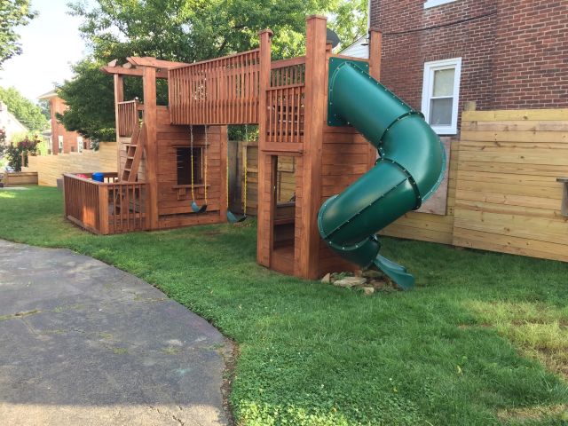 backyard wood playset