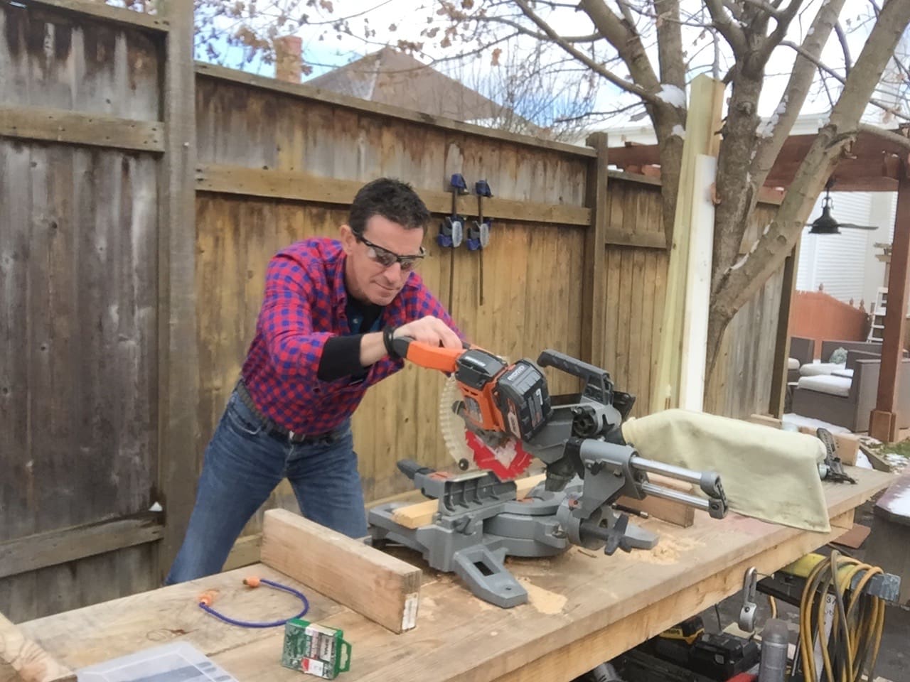 Tool Review 3fer Ridgid Power Tools Miter Saw, Light Cannon, 5 ah Battery