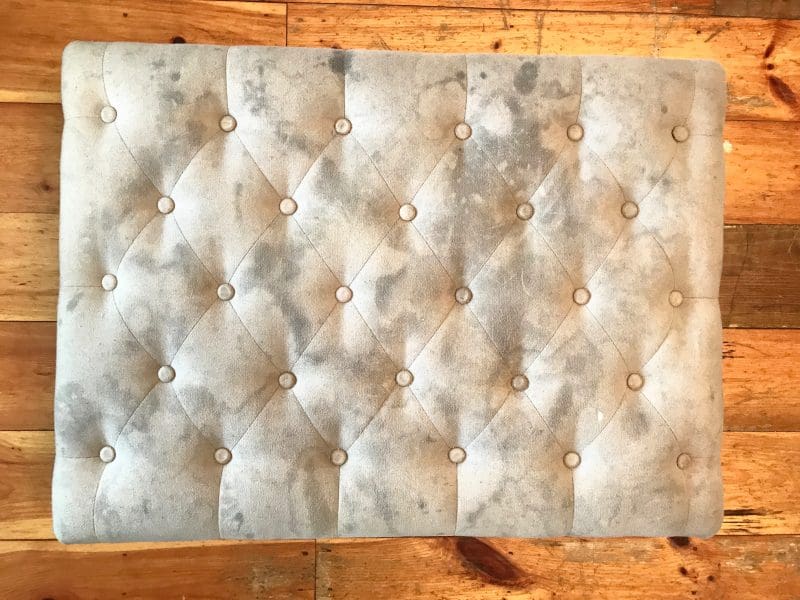 How to reupholster a tufted ottoman (one with buttons)