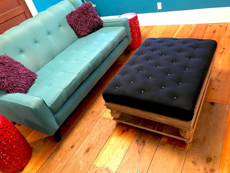 Need to recover an ottoman? Here's the DIY on how I updated ours