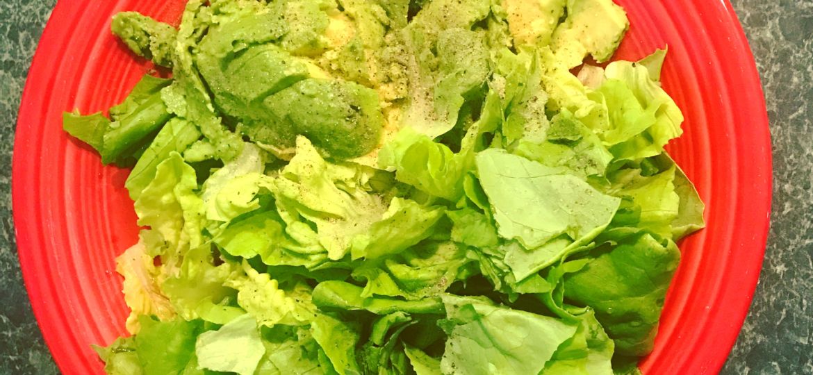 Salad avocado red plate Alzheimer's disease MyFixitUpLife Theresa