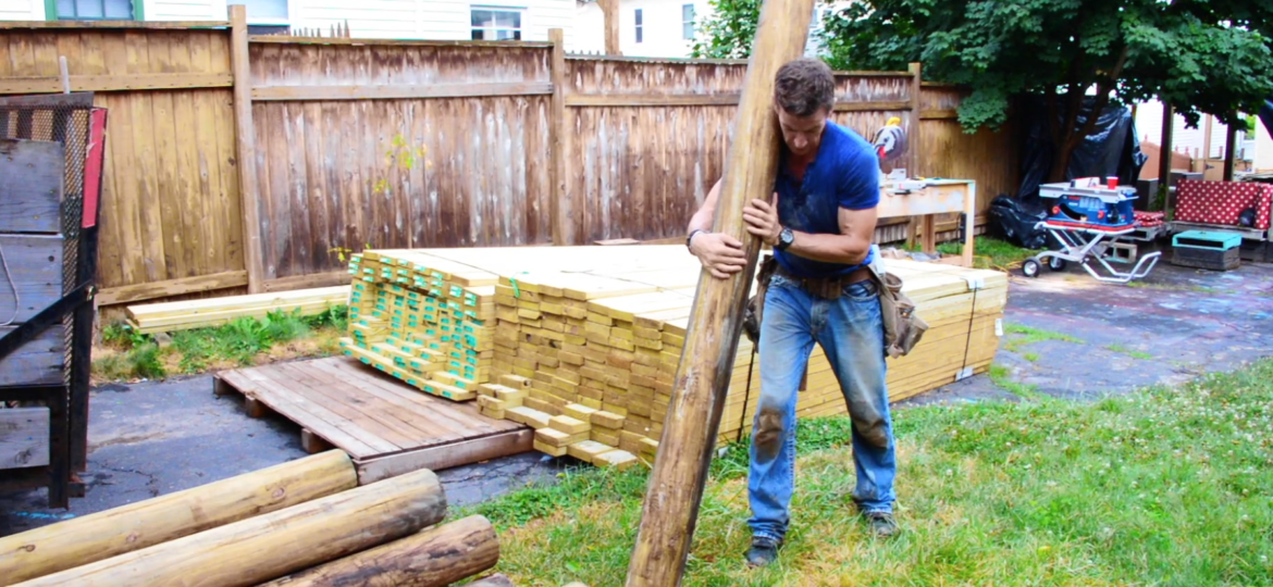 3 MyFixitUpLife Mark Clement move heavy DIY wood fence post balance point