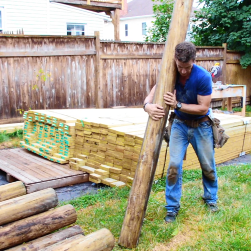 3 MyFixitUpLife Mark Clement move heavy DIY wood fence post balance point