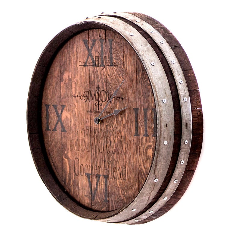 Reclaimed-Barrel-End-Wall-Clock-with-Staves