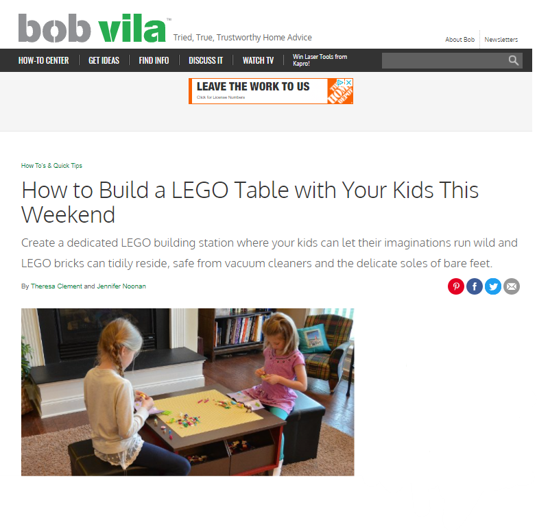 BobVila How to Build a LEGO table