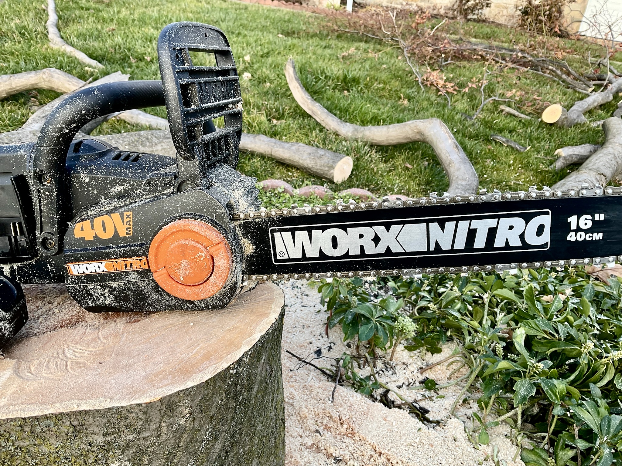 Tool Review: Worx Nitro 16-inch 40-volt Chainsaw - MyFixitUpLife