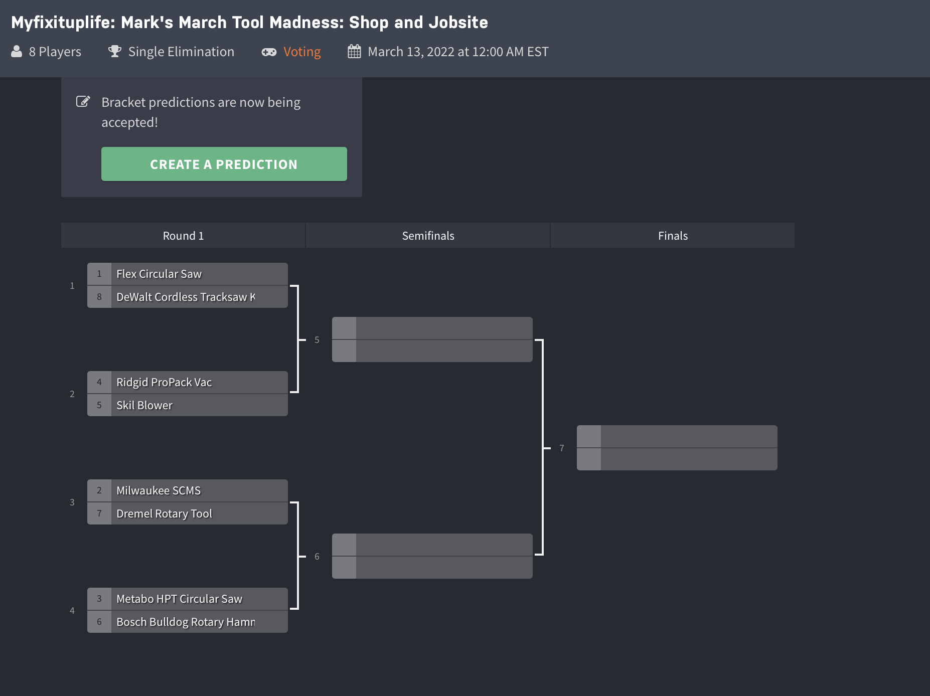 Mark March of Tool Madness Shop and Jobsite bracket