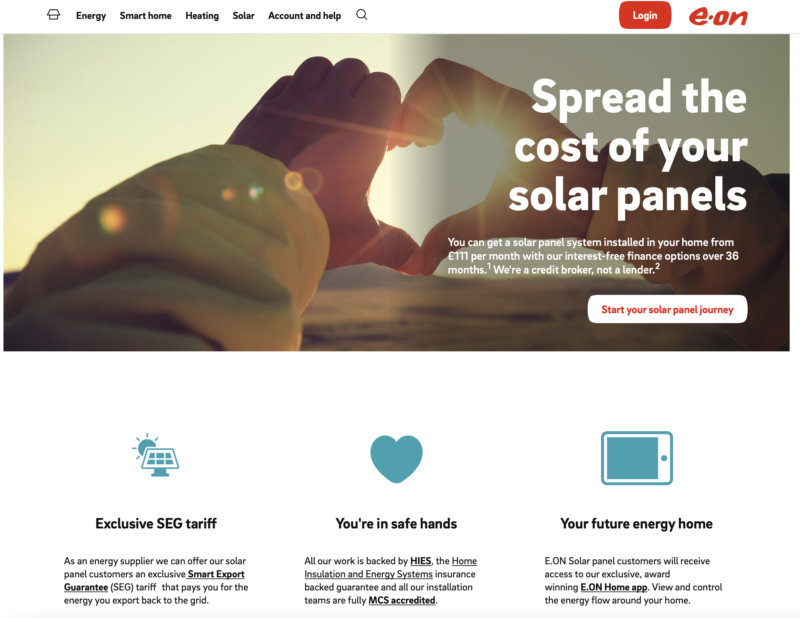 Solar-panel sustainable homes e.on