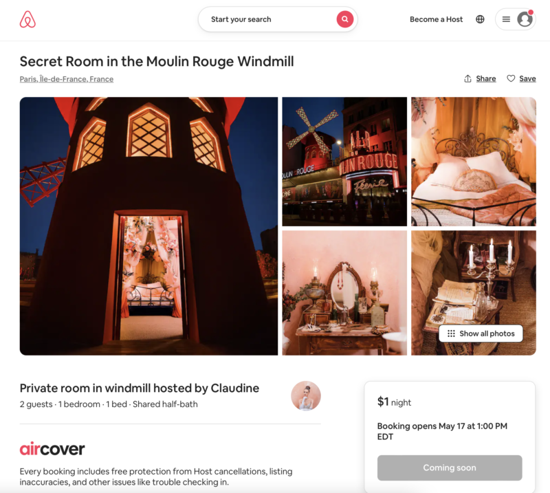 vacation at the moulin rouge airbnb
