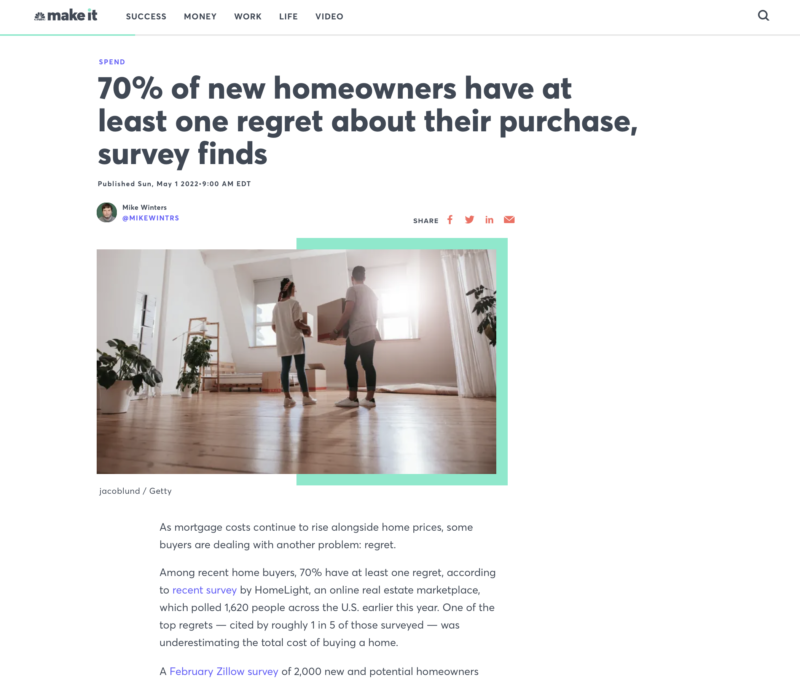 home buyer regrets 