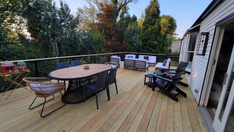 MyFixitUpLife deck wood remodel after RailFX cable railing system