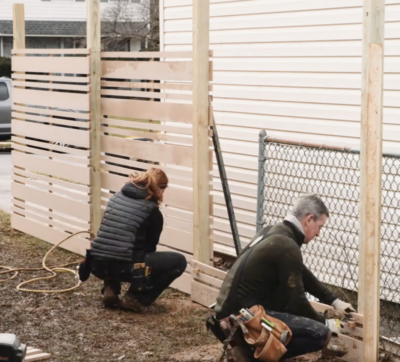 Mark and Theresa build a privacy fence