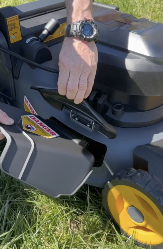 CAT 60V lawn mower side discharge 