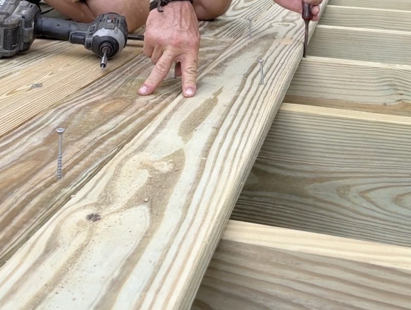 Gap pressure treated decking Mark MyFixitUpLife